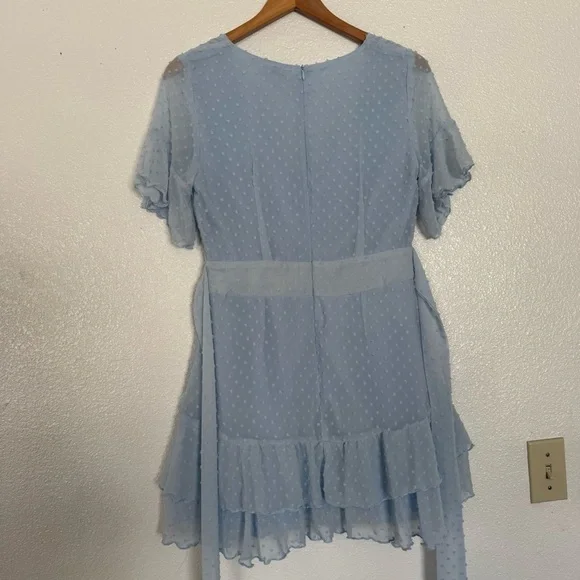 ShowPo Cirilla Blue Polka Dot Mini Tie Dress Size: 6 - Picture 4 of 7